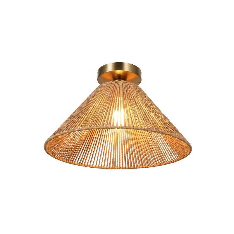 Kenroy Home Twine 1-Light Semi-Flush Mount - Brushed Gold