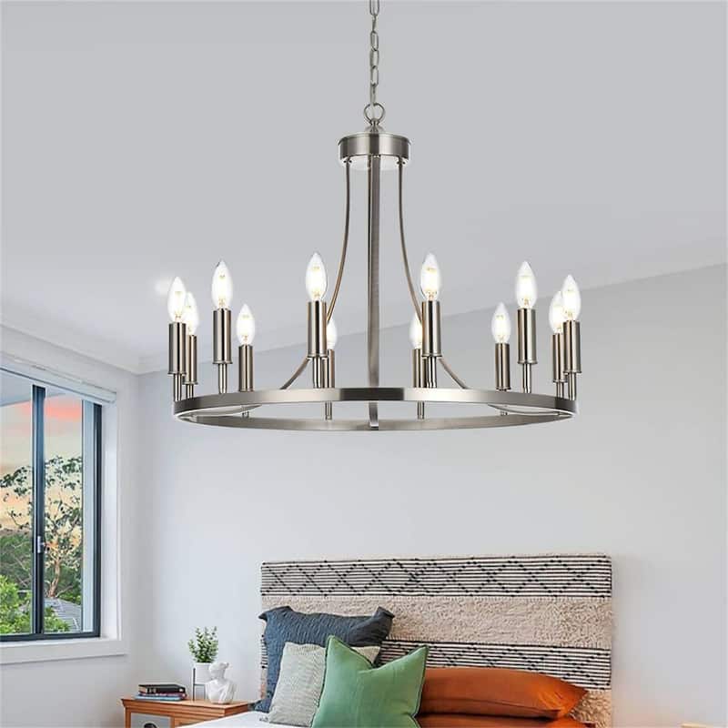 12-Light Modern Farmhouse Chandelier