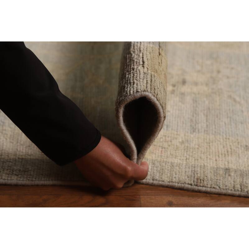 Vegetable Dye Oushak Turkish Large Rug Handmade Wool Carpet - 10'2"x 13'9"