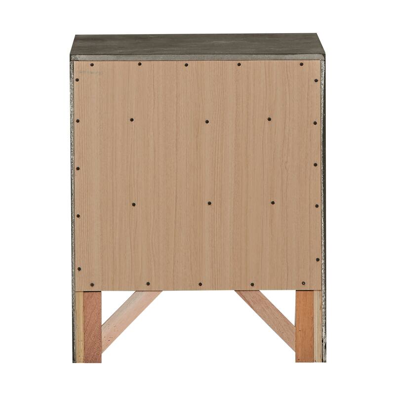 Grey Nightstand 28x23x17 Contemporary Bedside Table with Three Drawers, Durable Modern Bedroom Storage and Organization