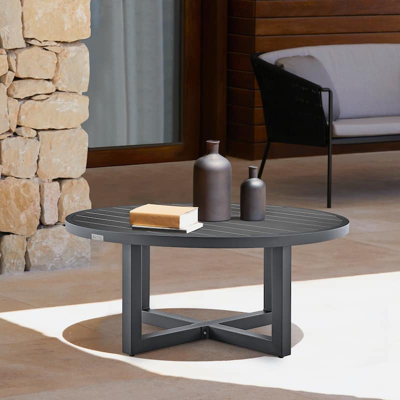 Argiope Dark Grey Aluminum Outdoor Swivel 3-Piece Chat Set
