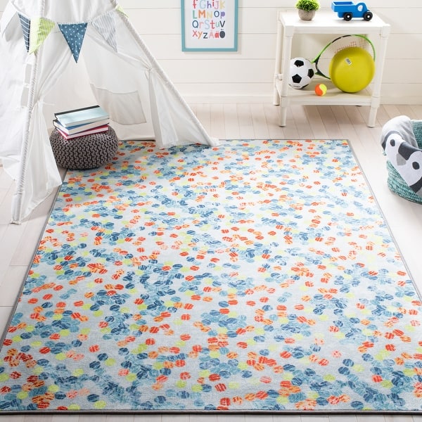 slide 2 of 13, SAFAVIEH Kids Playhouse Machine Washable Slip Resistant Carys Solar System Rug 3'3" x 5'3" - Ivory/Blue - Rectangle