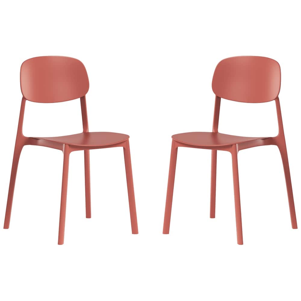 Frond and Form Outdoor Patio Stacking Dining Side Chair (Set of 2)