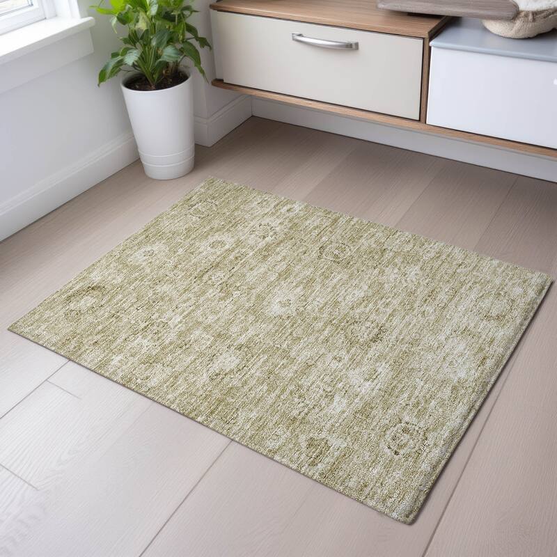 Premium Washable Super Soft Traditional Vintage Mayfield Rug - Beige - 1'8" x 2'6"