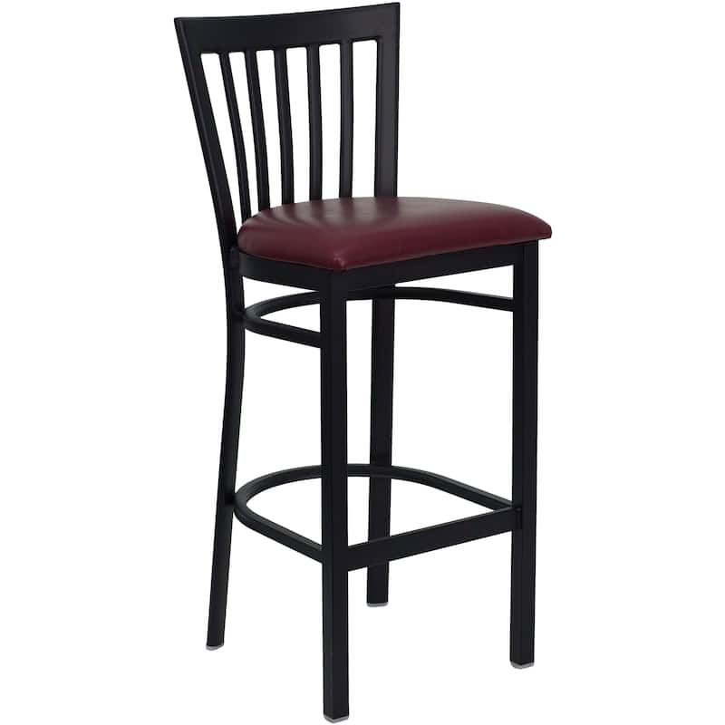 School House Back Metal Restaurant Barstool (Set of 2) - 17.25"W x 19.5"D x 41.75"H - 17.25"W x 19.5"D x 41.75"H