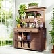 preview thumbnail 1 of 17, 65.7'' H Tall Garden Potting Bench Table with Hutch Patio Storage Workstation for Mudroom Doorway