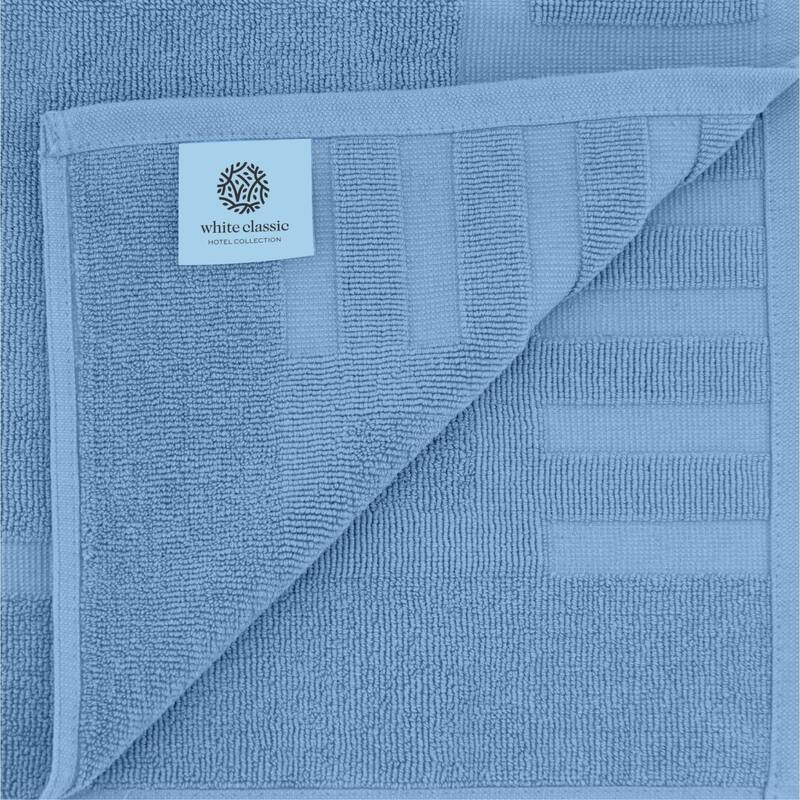 White Classic Luxury Cotton Bath Mat 22x34 Set of 2