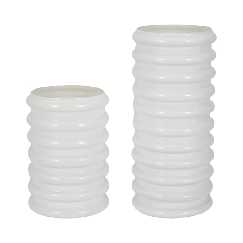 Sagebrook Home's Ribbed Texture Neutral Glass Vase