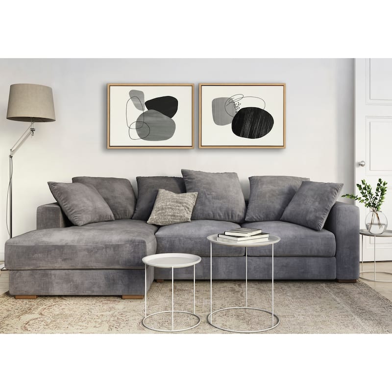 Kate and Laurel Sylvie 863 Abstract Rocks Framed Canvas by Teju Reval