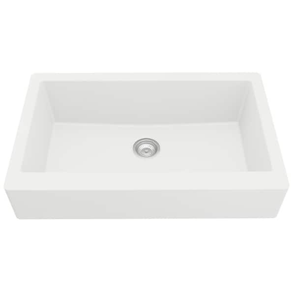 slide 2 of 62, Karran Retrofit Apron Quartz Single Bowl Kitchen Sink White