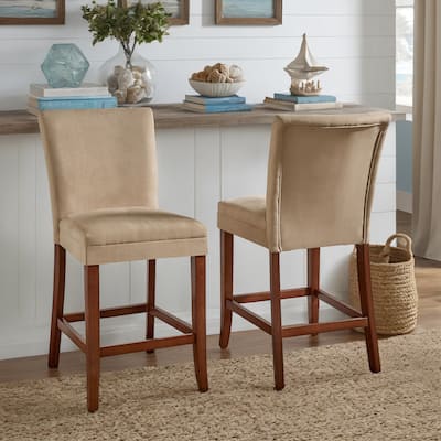 Dinant Classic Upholstered High Back Counter Height Chairs (Set of 2)