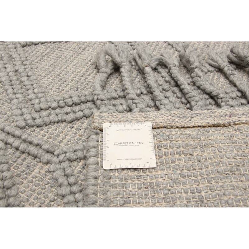 ECARPETGALLERY Braid weave Sienna Grey Wool Rug - 5'3 x 7'5