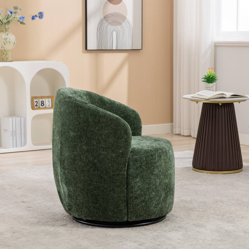 Armchair with black powder coated metal ring