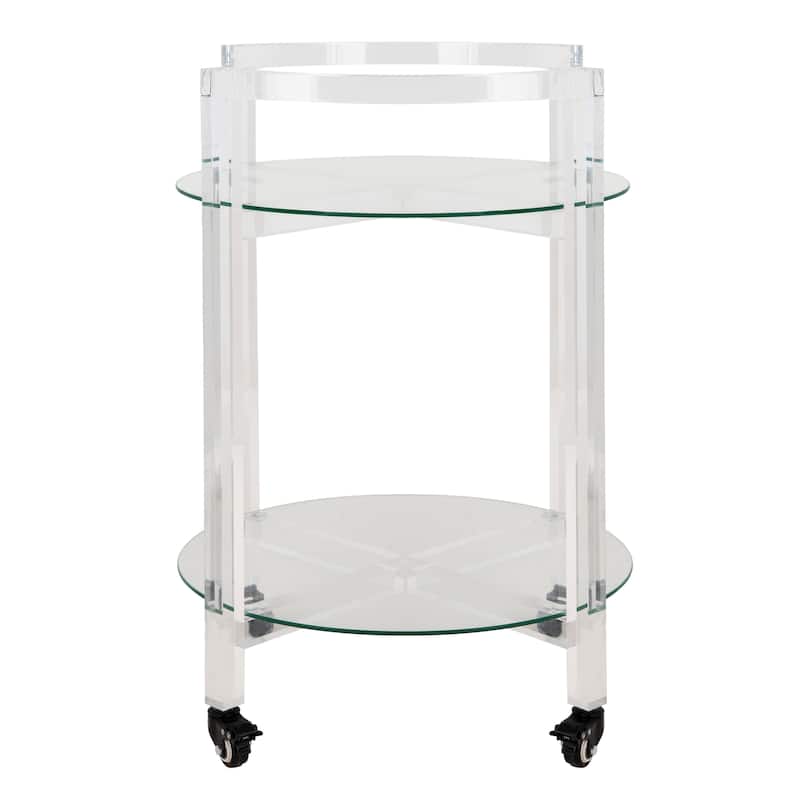 SAFAVIEH Couture Jules 2 Tier Acrylic Bar Cart - Clear - 23" W x 20" L x 30" H