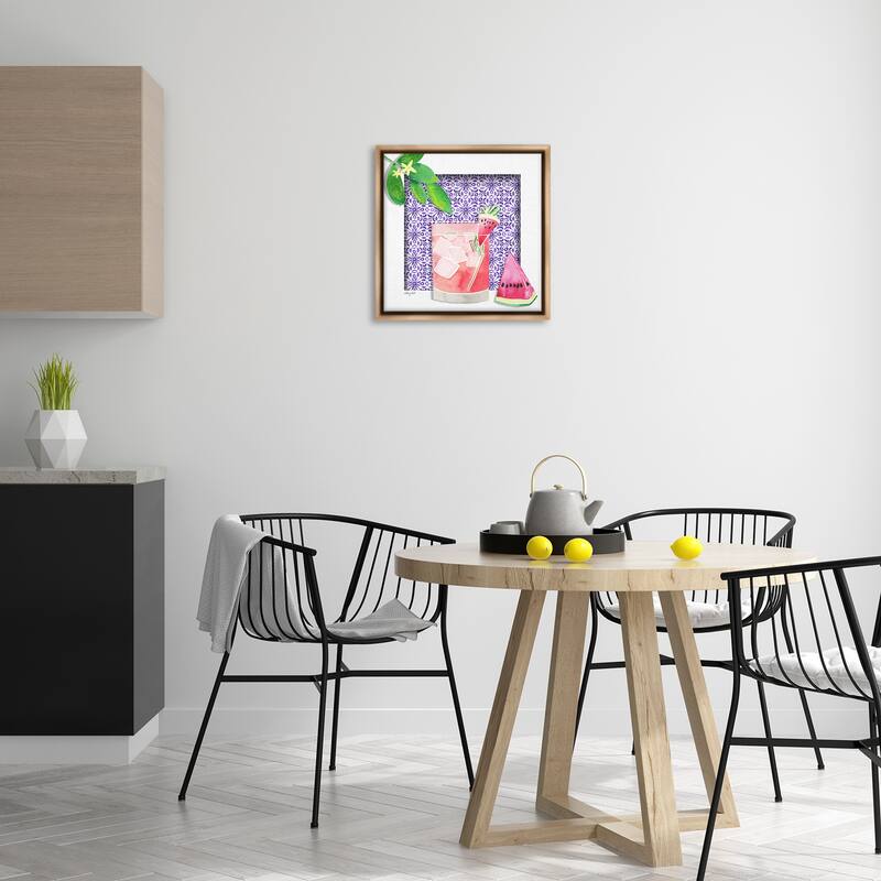 Stupell Fruity Watermelon Drink Framed Floater Canvas Wall Art Design By Hillary Holt