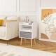 preview thumbnail 20 of 38, Kids Wood Side Table Nightstand With Fabric Drawer and 2-Tier Shelf