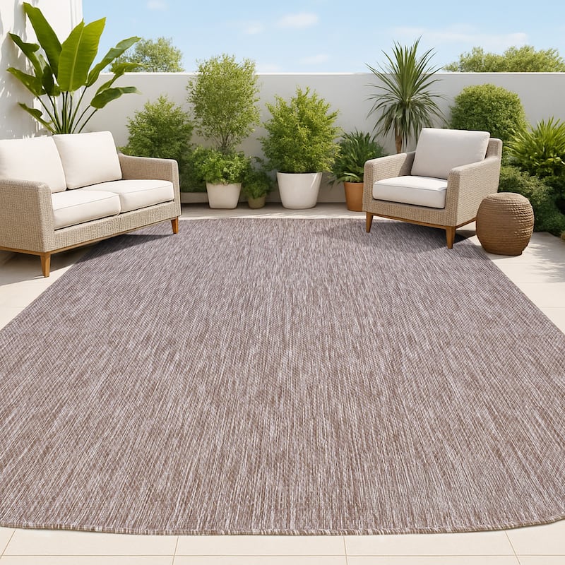 JONATHAN Y Miles Modern Minimalist Radius Corner Solid Indoor/Outdoor Shaped Area Rug