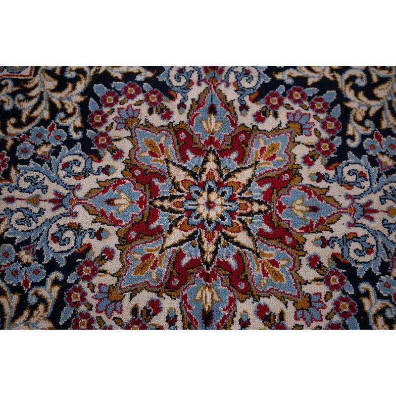 Traditional Red Kashan Turkish Area Rug Machine-Made Bedroom Carpet - 9'6" x 13'0"