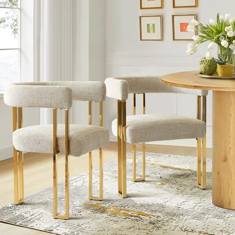 Chenille Upholstered Armchair (Set of 2)