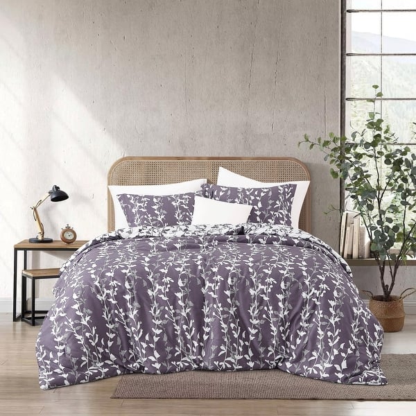 slide 2 of 5, Nanshing Juniper 2-3 Piece Floral Comforter Set Purple - Full
