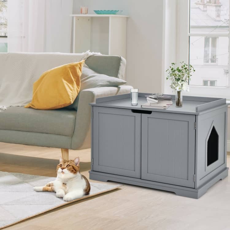 Multifunctional Cat House with Double Doors and Extra Countertop Space