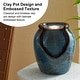 preview thumbnail 26 of 30, Glitzhome Leaf Textured Ceramic Jar Indoor Tabletop Water Fountain with LED Lights
