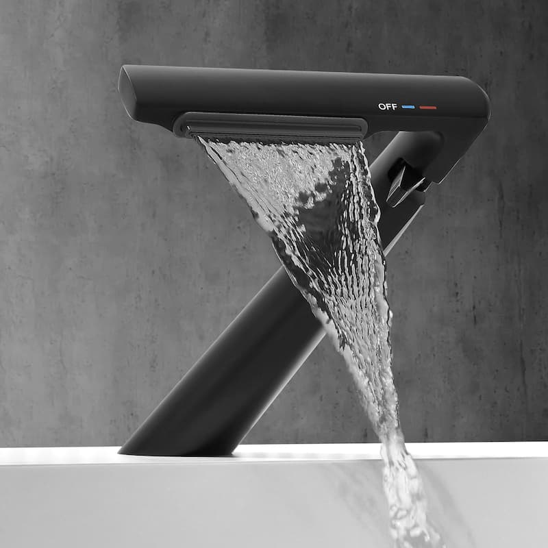 6.2"H Solid Brass Bathroom Waterfall Sink Faucet