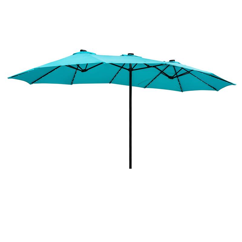 Ainfox 15-foot Double-sided Solar LED Lighted Patio Umbrella