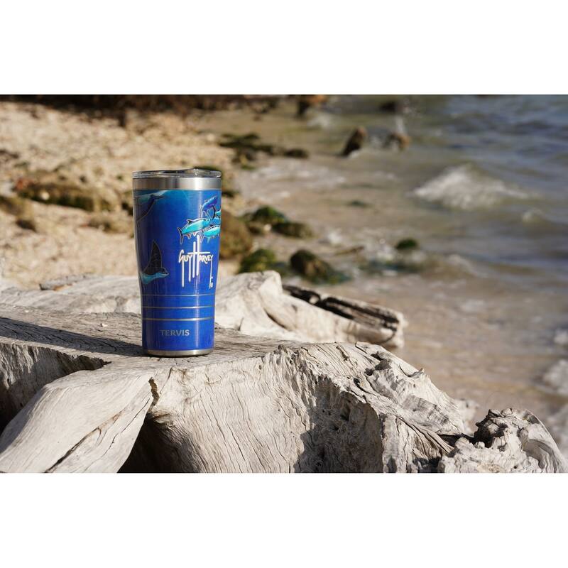Tervis Traveler Guy Harvey Ocean Scene Triple Walled Insulated Tumbler Travel 20oz, Stainless Steel