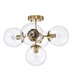 preview thumbnail 4 of 8, Warehouse of Tiffany Haaris Semi Flush Mount Ceiling Light Modern-Globe Style Satin Gold Polished Finish 5-Light