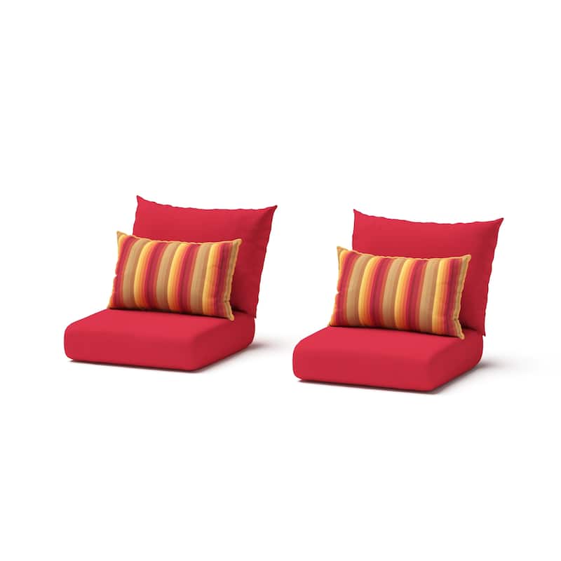 Milo Espresso 2 Piece Sunbrella Outdoor Patio Motion Club Chairs
