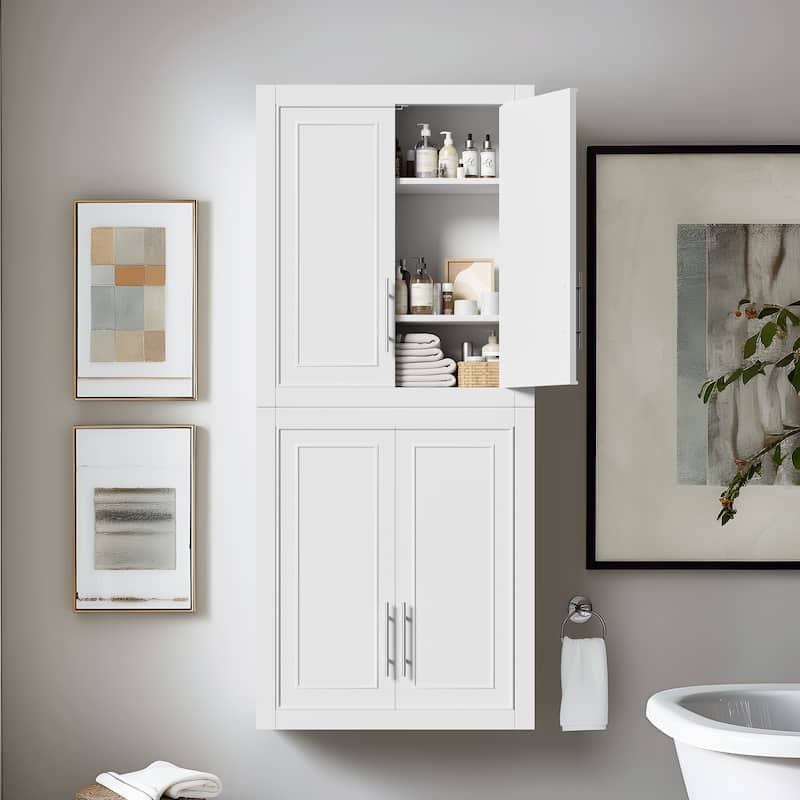 22in.W x 8in.D x 26in.H Surface-Mount Bathroom Storage Wall Cabinet