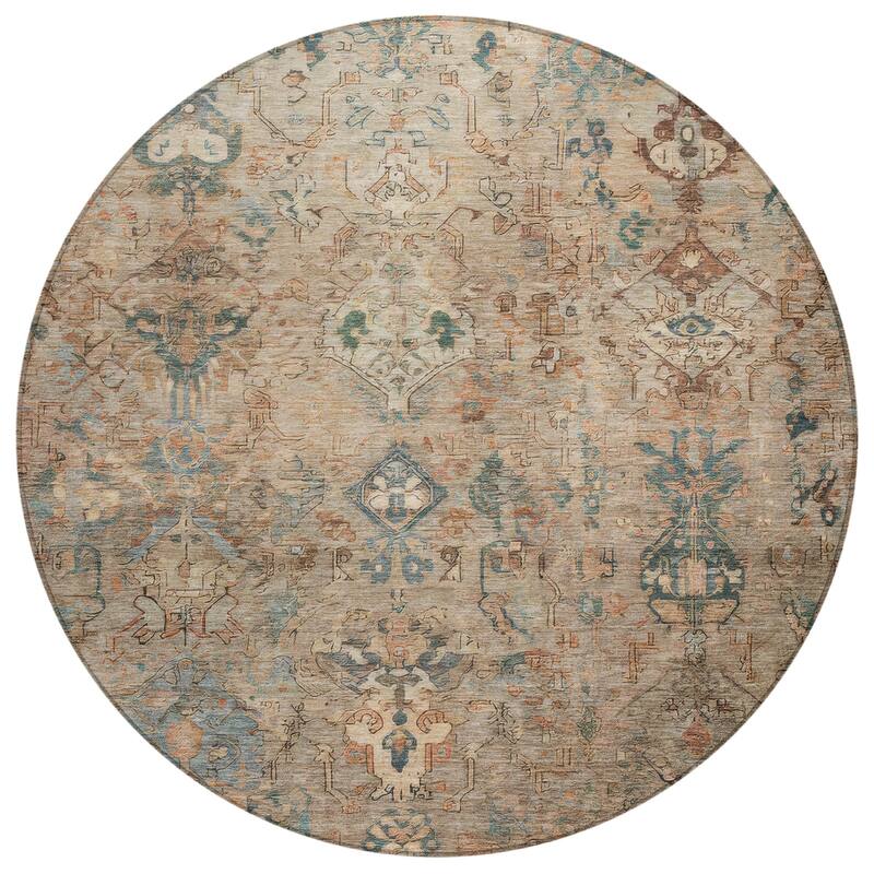 Machine Washable Indoor/ Outdoor Traditional Serenity Chantille Rug