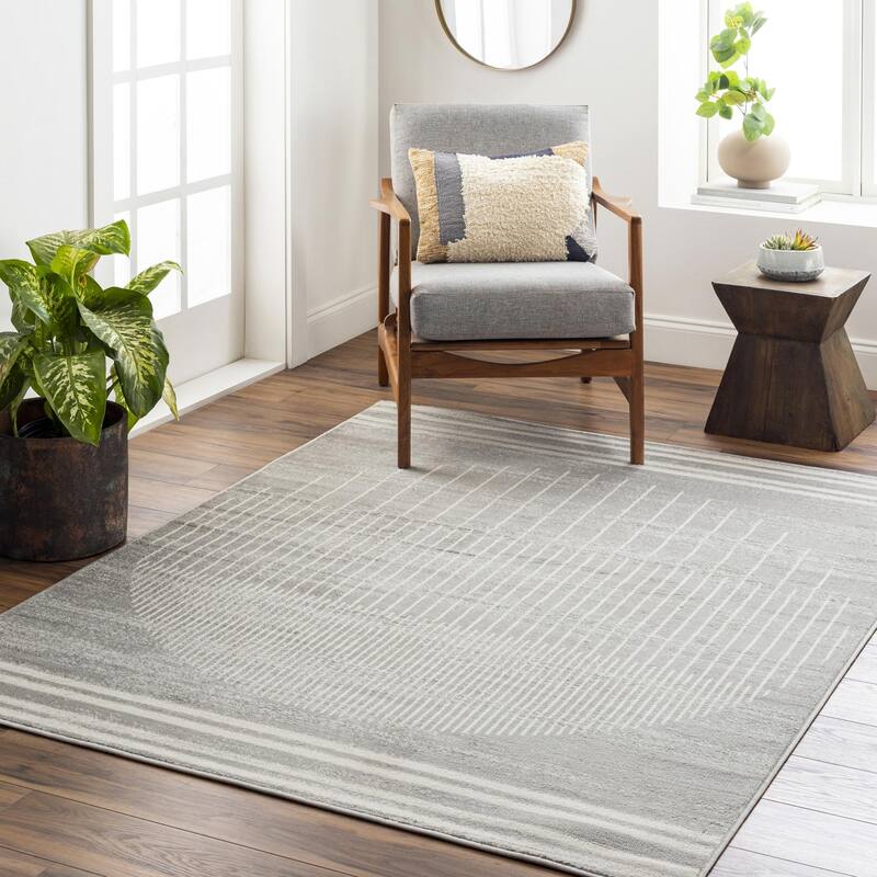 Livabliss Floransa Minimalist Ombre Area Rug - Medium Grey - 7' 10" x 10'