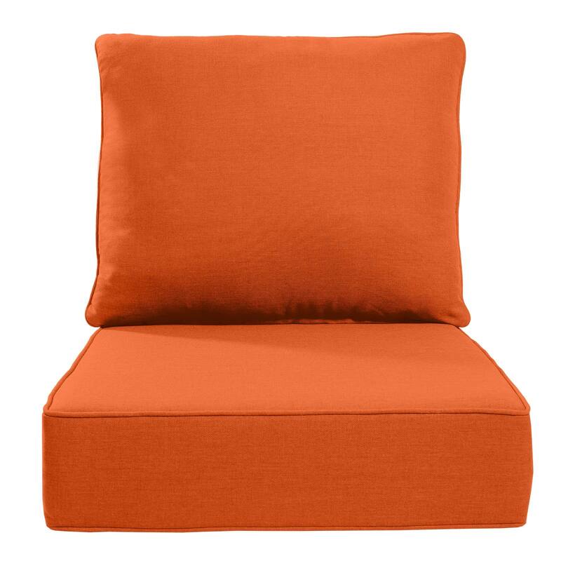 Pocassy 24"x24"x6" Thick Cushions Indoor/Outdoor Deep Seat Cushion - Orange - 1 Set Cushion
