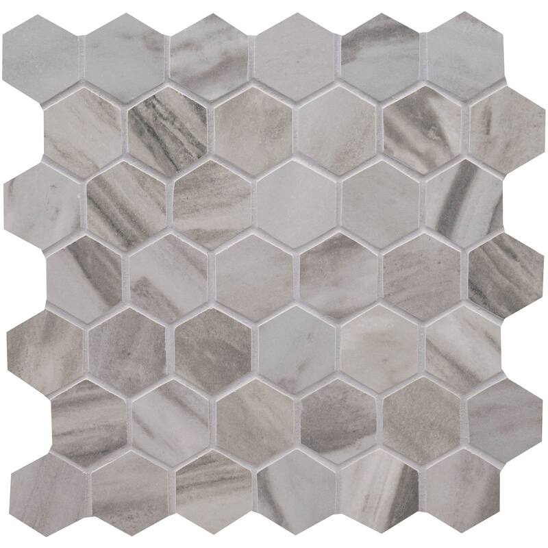 Ackland AKN-P-AR2X2HXM-CA Ardena - 12" x 12" Porcelain Geometric Floor - Mist Nero