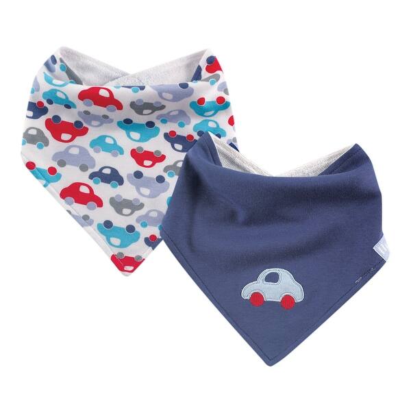 slide 1 of 1, Hudson Baby Infant Boy Cotton Bandana Bibs 2pk, Cars, One Size - Cars 2-Pack - One Size One Size - Cars 2-Pack