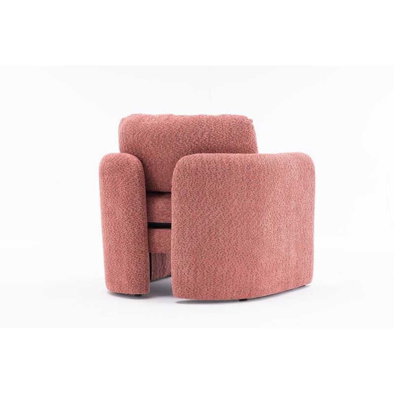 Chenille Round Corner Accent Chairs with Ergonomic Support and Tool-Free Assembly