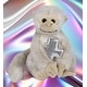 preview thumbnail 4 of 4, DolliBu White Squirrel Monkey Stuffed Animal with Silver Cross Plush - 12.5 inches