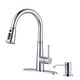 preview thumbnail 23 of 24, WOWOW Pull Down Sprayer Kitchen Faucet with Soap Dispenser Polished Chrome