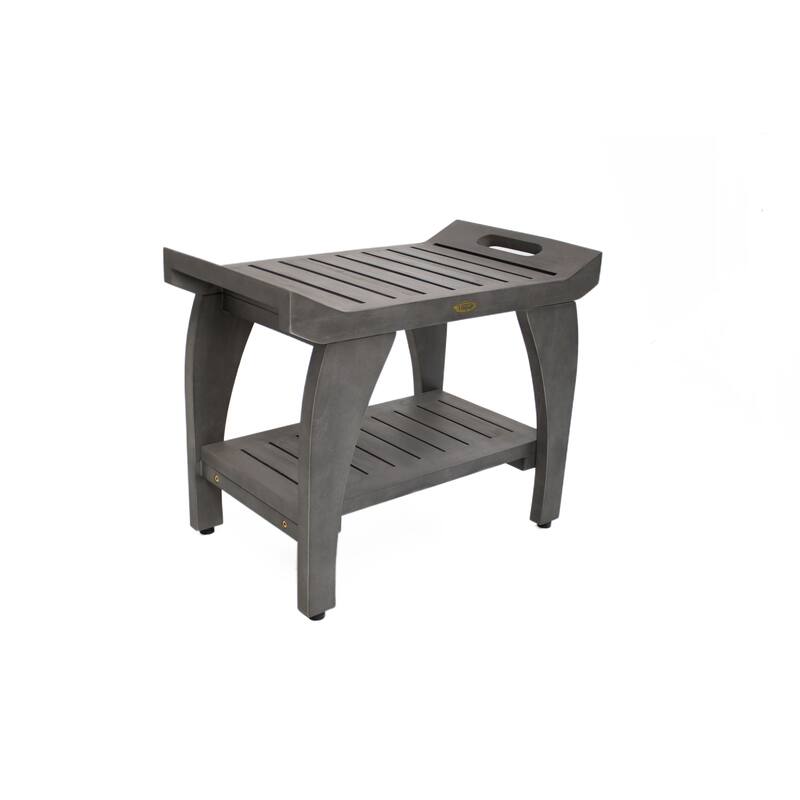 CoastalVogue Tranquility 24in Wide Shower Bench in a Gray Finish