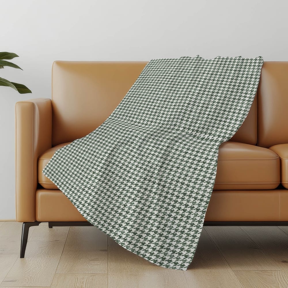 Premium Machine Washable ASB137 Modern Houndstooth Sherpa Throw Blanket