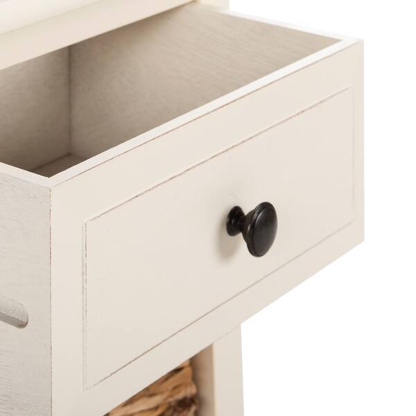 Shop Safavieh Everly Drawer Distressed White Side Table 15 X 11 8 X 27 6 Overstock 14585166