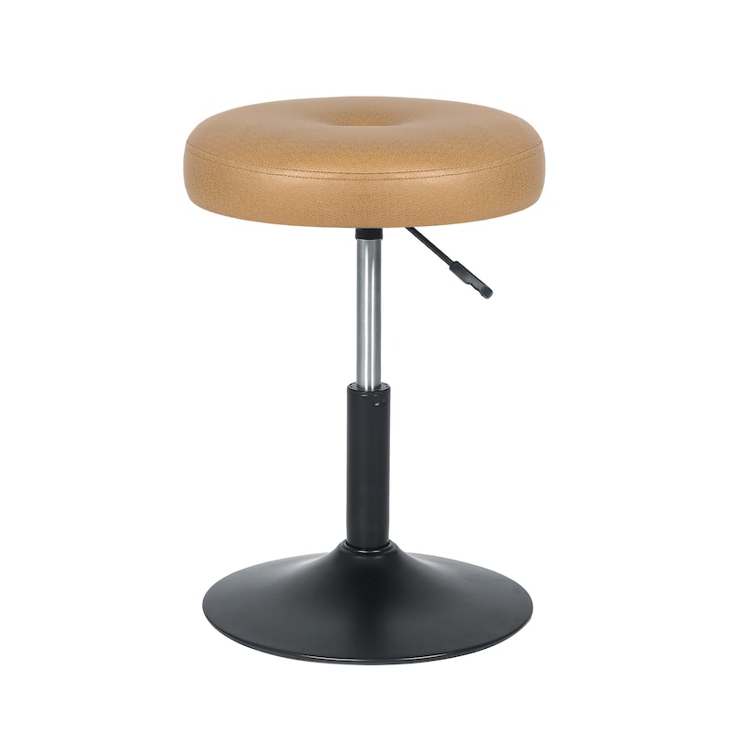 Adeco Makeup Vanity Stool Chair Round Ottoman Swivel Adjustable