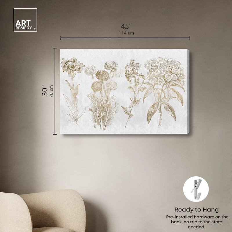 Floral Selection Quad Canvas by Art Remedy, Gallery Wrapped