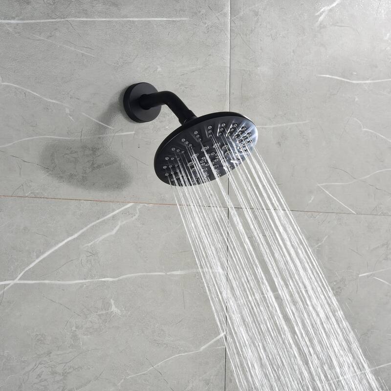 Wall Mount Shower Faucet With Tub Spout Matte Black Shower System Set With Rain Shower Head Tub Shower Trim Kit Set With Valve