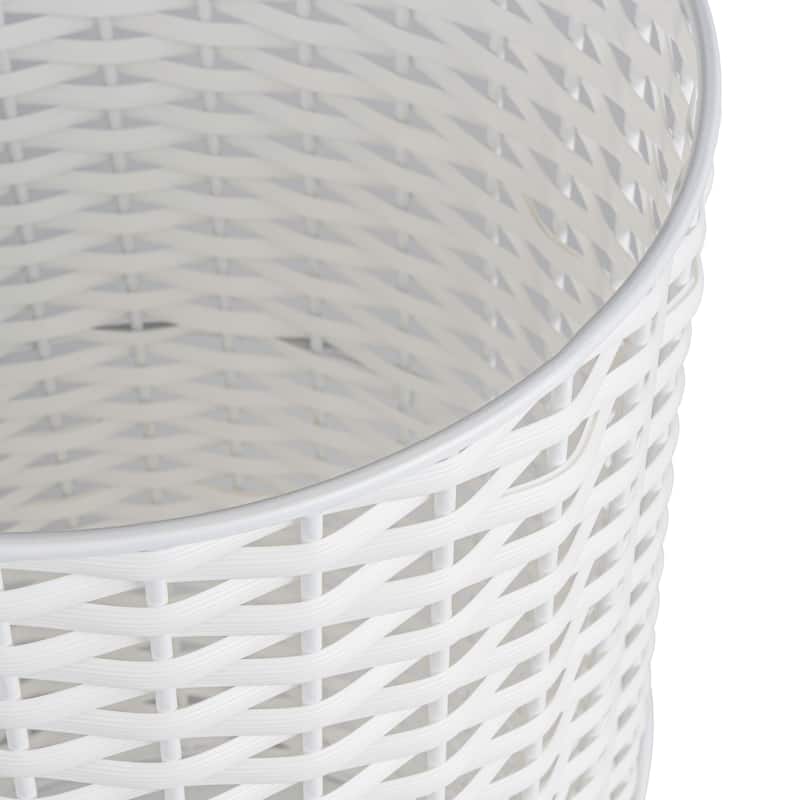 happimess Cecil Modern 4.13-Gallon Faux Wicker Cylinder Waste Basket
