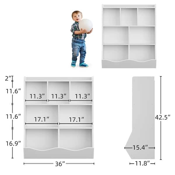 dimension image slide 2 of 3, Three-Tier Kids Bookshelf and Bookcase