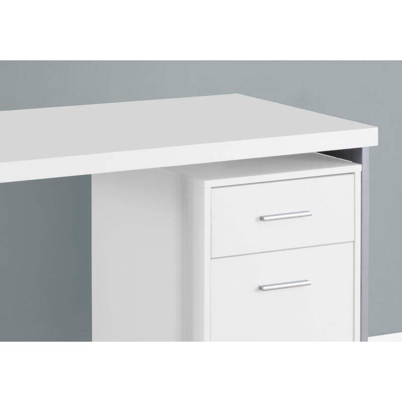 Contemporary Rectangular Office Desk with 2 Drawers and Pedestal Base Ideal for Home Office or Study