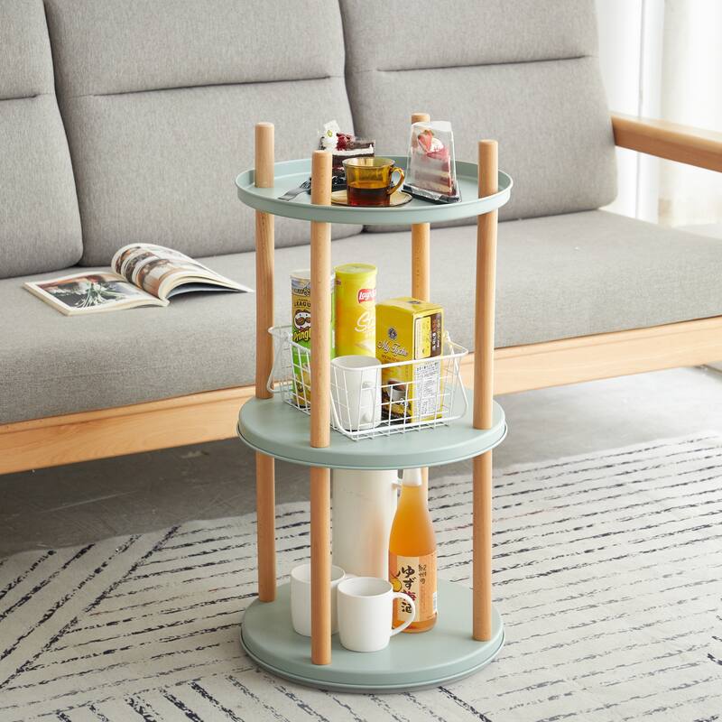 3 Tier 360° Rotating Bookshelf, Compact Design, Standing Shelf